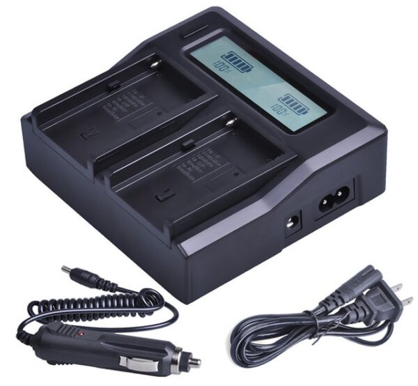 Dual LCD Quick Battery Charger for Sony NP-F Series Batteries