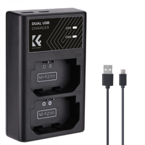 K&F Concept NP-FZ100 Dual Charger with Type C Cable