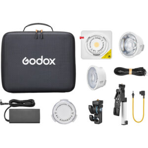 Godox ML100Bi Bi-Color Portable LED Light (36° Lens & V-Mount Handgrip Kit)