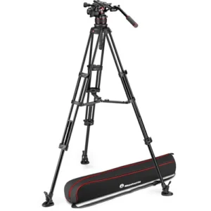Manfrotto 612 Nitrotech Fluid Video Head and Aluminum Twin Leg Tripod